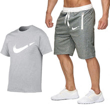 Load image into Gallery viewer, Two Piece Set Men Short Sleeve T Shirt Cropped