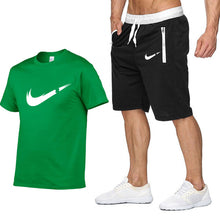 Load image into Gallery viewer, T Shirt+Shorts Sets Men Letter Printed Summer