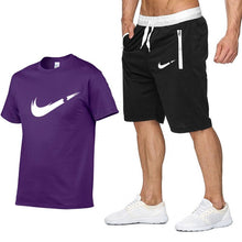 Load image into Gallery viewer, T Shirt+Shorts Sets Men Letter Printed Summer