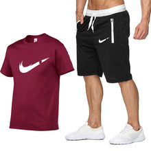 Load image into Gallery viewer, T Shirt+Shorts Sets Men Letter Printed Summer
