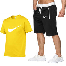 Load image into Gallery viewer, T Shirt+Shorts Sets Men Letter Printed Summer