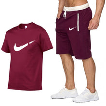Load image into Gallery viewer, T Shirt+Shorts Sets Men Letter Printed Summer