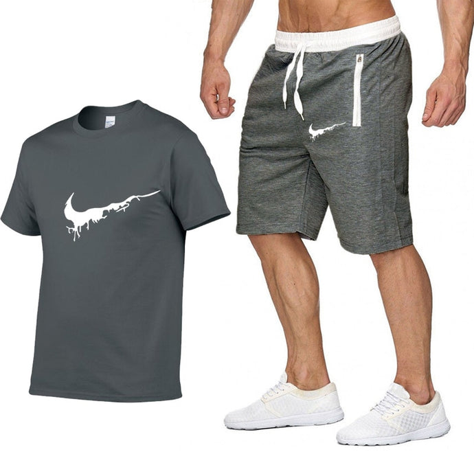 Summer new Sale Men's Sets T Shirts+Shorts Two Pieces